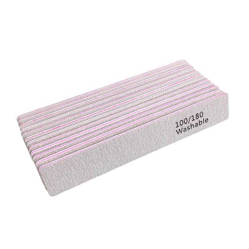 HeeYaa Nail File 12 PCS Professional Reusable 100 180 Grit Double Sides Washable Nail File Manicure Tools for Poly Nail Extension Gel and Acrylic Nails Tools Suit for Home Salon