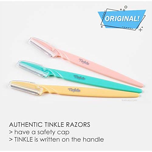 Dorco Tinkle Eyebrow Razors 18 Razors (6 Packs of 3) | Eyebrow Trimmer & Dermaplaning Tool | Safe & Easy Facial Hair Removal | Flawless Makeup