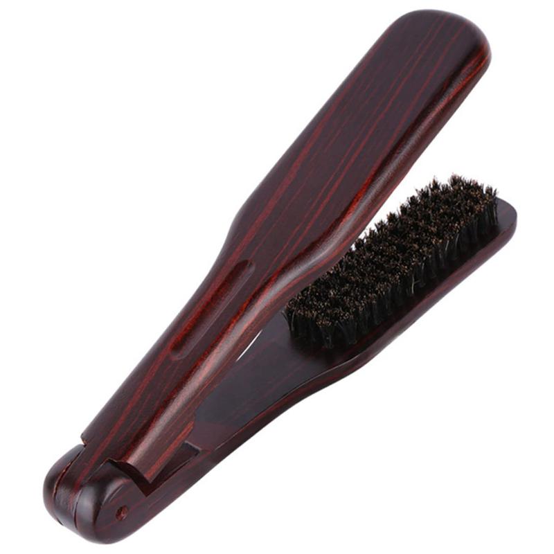 Wooden Anti-static Double Brush Comb, V-shaped Hair Straightener, Salon Hair Styling Tool, Travel Hair Brush, Foldable Hair Comb, Home Hair Styling Tool