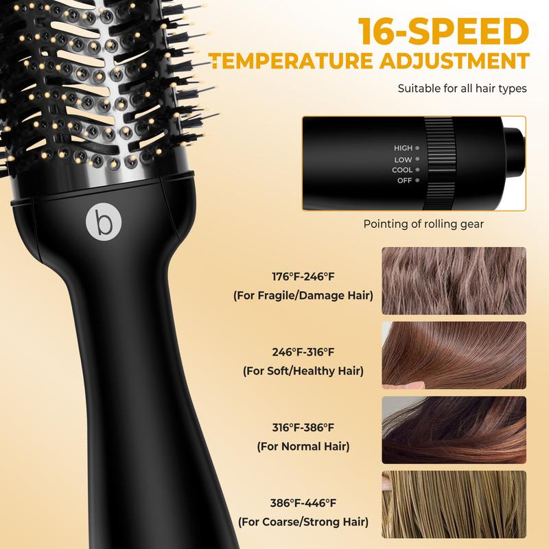 OKWRAP 3 In 1 BlowoutBrush, One Step Volumizer Hot Air Brush Comfort