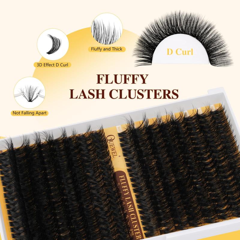 DIY Lash Extension Kit, 320Pcs 80D+100D Fluffy Lash Clusters 12-18mm Volume Individual Lashes with Lash Bond and Seal and Lash Tweezers Easy DIY at Home(80+100D Fluffy Kit)