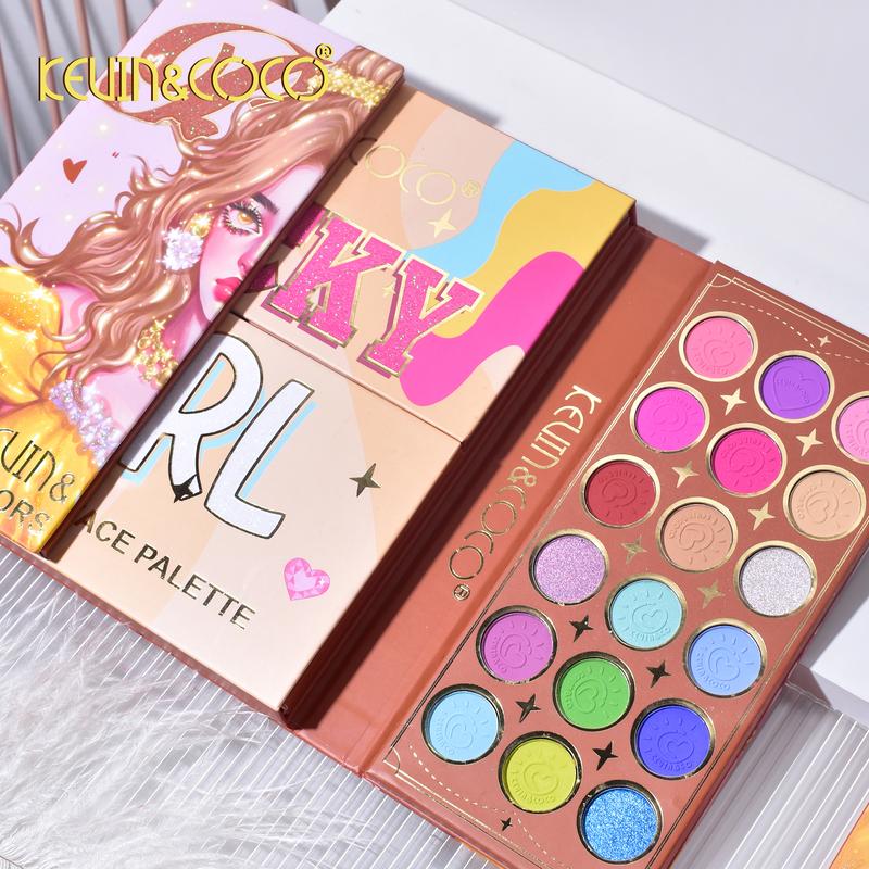 KEVIN&COCO 105 Colors Eyeshadow Palette, Powdery Delicate Glitter Brightening Skin Tone Makeup Palette, High Pigmented Multicolor Palette, Special For Party creatist  palette