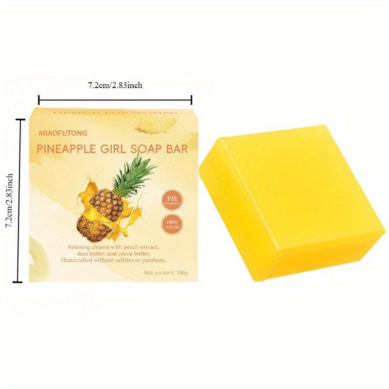 Pineapple Scented Handmade Cold Soaps, 2 Counts set Exfoliating Body Wash Soaps, Body Care Soaps For Women & Men