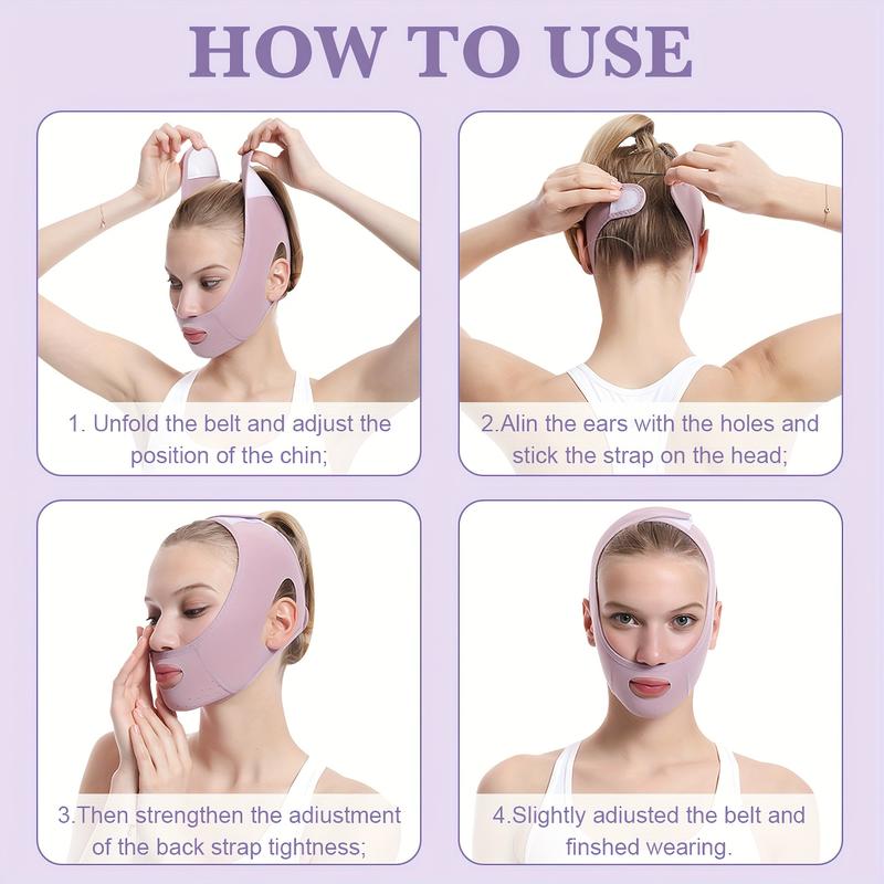 1 Count Facial Thin Face Bandage, V-Shaped Lifting & Tightening Mask for Wrinkle Sagging Improvement, Double Chin Reduction,Full Face Skincare Comfort