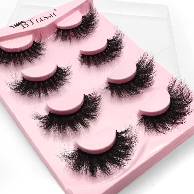 2 Styles Fluffy False Eyelashes, 12 Pairs Natural Curling Eye Makeup Strip Lashes of 2 Styles, Volumized False Eyelashes for Women and Girls Eye Makeup Enhancement