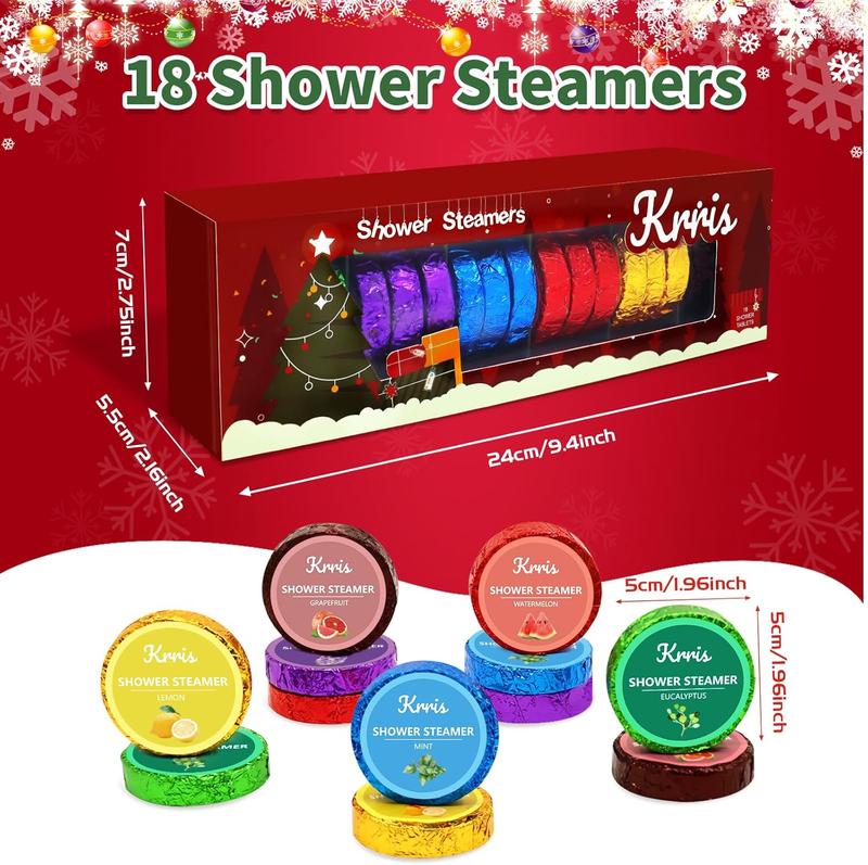 Krris Shower Steamer Aromatherapy Christmas Gifts Stocking Stuffers, 18 PCS Shower Steamers Birthday Gift for Mom with Natural Essential Oils, Self Care & Relaxation Gifts for Lover