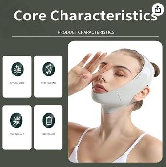 Reusable V Line Mask ,Facial Slimming Strap, Double Chin Reducer ,Chin Up Mask ,Face Lifting Belt V Shaped Slimming Face Mask Improve Facial Puffiness,Tighten Facial Contours for Sagging skin care products korean skin care beauty tool korean  facemask