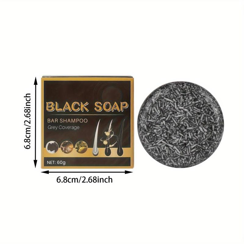 Bamboo Charcoal Hair Shampoo Black Soap, 3 Counts set Deep Cleansing Hair Shampoo Soap, Oil Control Soap, Hair Care & Styling Product