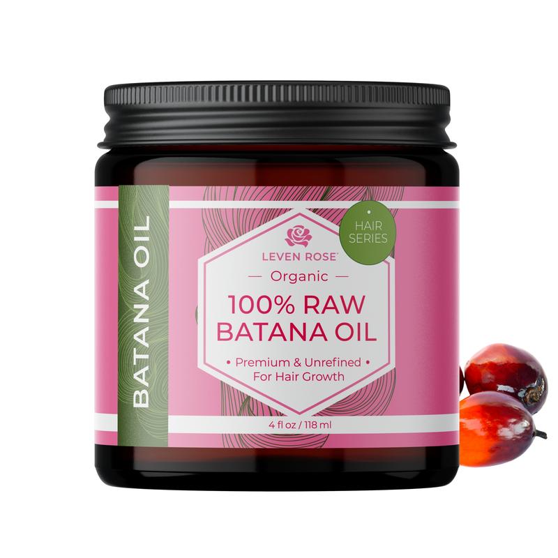 Leven Rose 100% Raw Batana Haircare Oil 4oz – Organic, Unrefined & Dr. Sebi Approved! Strengthen + Nourishing + Repair Damaged Hair for Comfort Growth