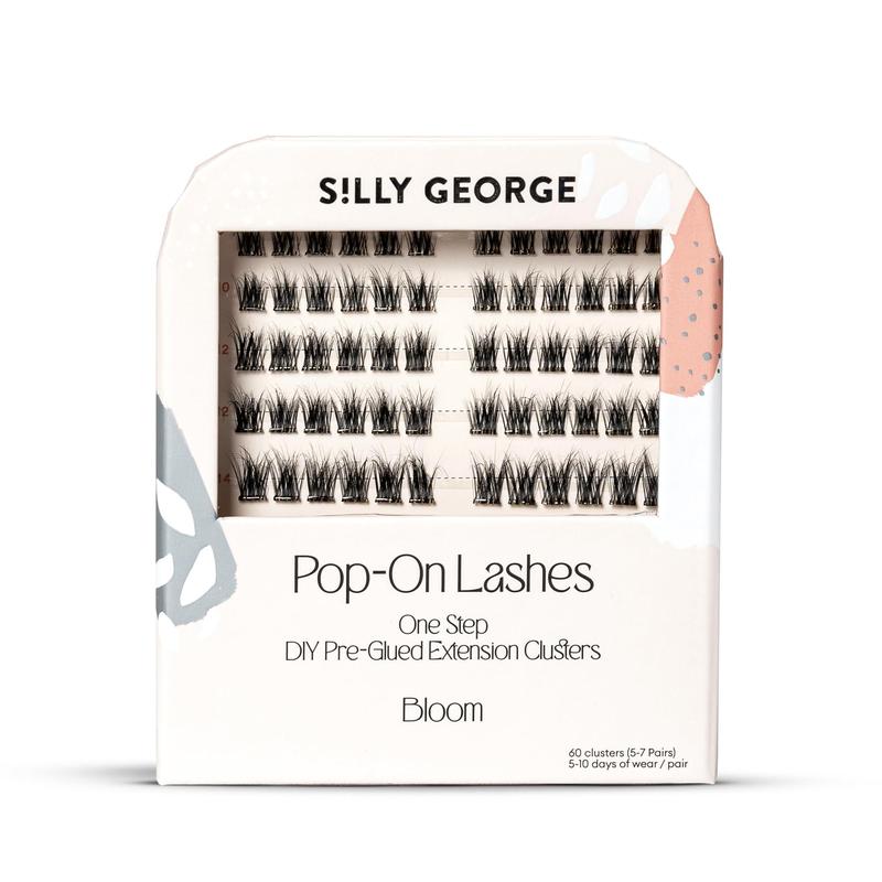 Silly George Pop-On Lashes - DIY 1-Step Pre-Glued Faux Eyelash Clusters, Natural Look Extensions Makeup Daily