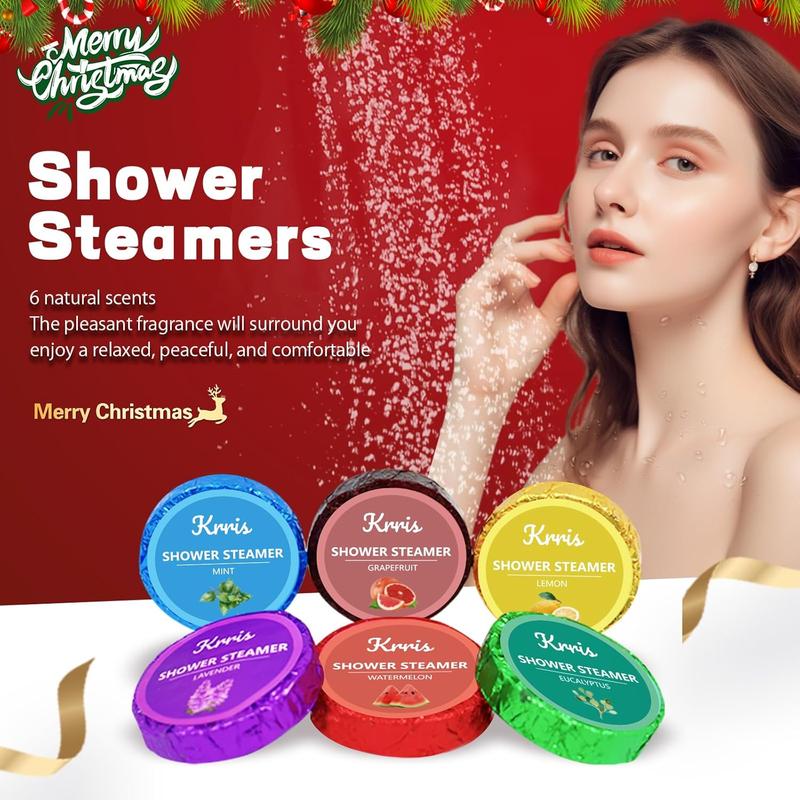 Krris Shower Steamer Aromatherapy Christmas Gifts Stocking Stuffers, 18 PCS Shower Steamers Birthday Gift for Mom with Natural Essential Oils, Self Care & Relaxation Gifts for Lover