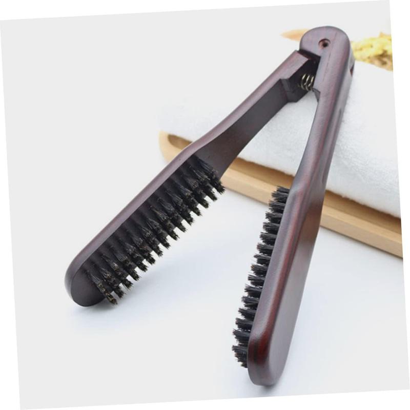 Wooden Anti-static Double Brush Comb, V-shaped Hair Straightener, Salon Hair Styling Tool, Travel Hair Brush, Foldable Hair Comb, Home Hair Styling Tool