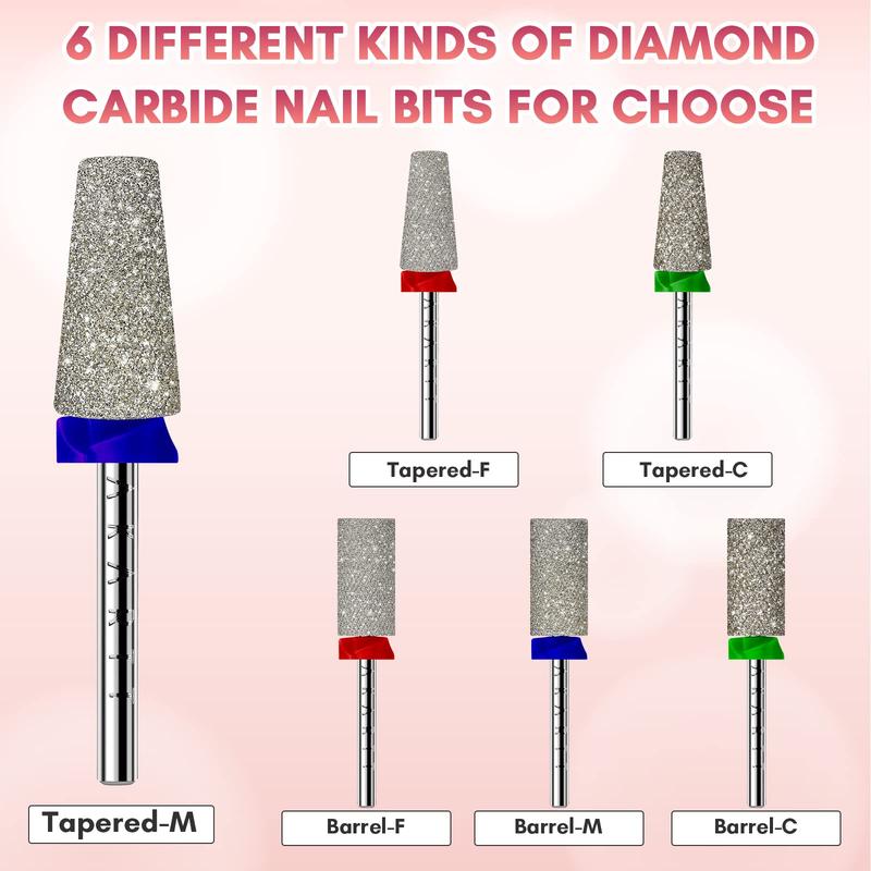 Makartt Tapered Carbide Diamond Nail Drill Bits Manicure Nail Care