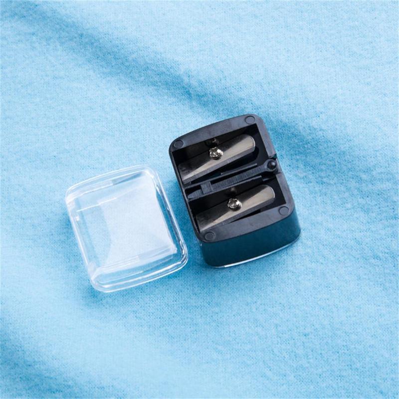 Portable Mini Eyebrow Pencil Sharpener, 1 Count Portable Makeup Pencil Sharpener, Double Hole Sharpener, 2 Sizes Holes for Eyeliner, Brow Pencil, Lip Liner