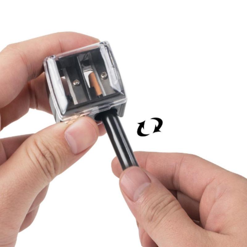 Portable Mini Eyebrow Pencil Sharpener, 1 Count Portable Makeup Pencil Sharpener, Double Hole Sharpener, 2 Sizes Holes for Eyeliner, Brow Pencil, Lip Liner