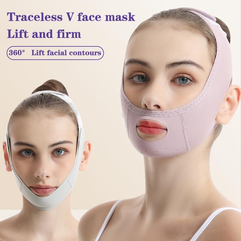 1 Count Facial Thin Face Bandage, V-Shaped Lifting & Tightening Mask for Wrinkle Sagging Improvement, Double Chin Reduction,Full Face Skincare Comfort