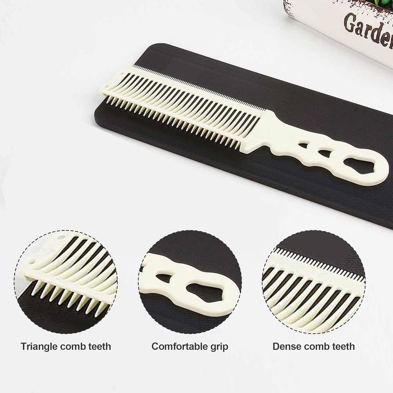 Fade Hair Trimming Guide for Men Haircut with Fade Comb Set, Neckline Shaving Template and Clipper Comb, Adjustable Curved Haircut Band for DIY Home Haircuts, Buzz and Taper Guide for Clippers Haircare Kit Brush Handle