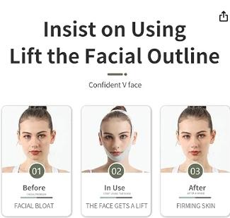 Reusable V Line Mask ,Facial Slimming Strap, Double Chin Reducer ,Chin Up Mask ,Face Lifting Belt V Shaped Slimming Face Mask Improve Facial Puffiness,Tighten Facial Contours for Sagging skin care products korean skin care beauty tool korean  facemask