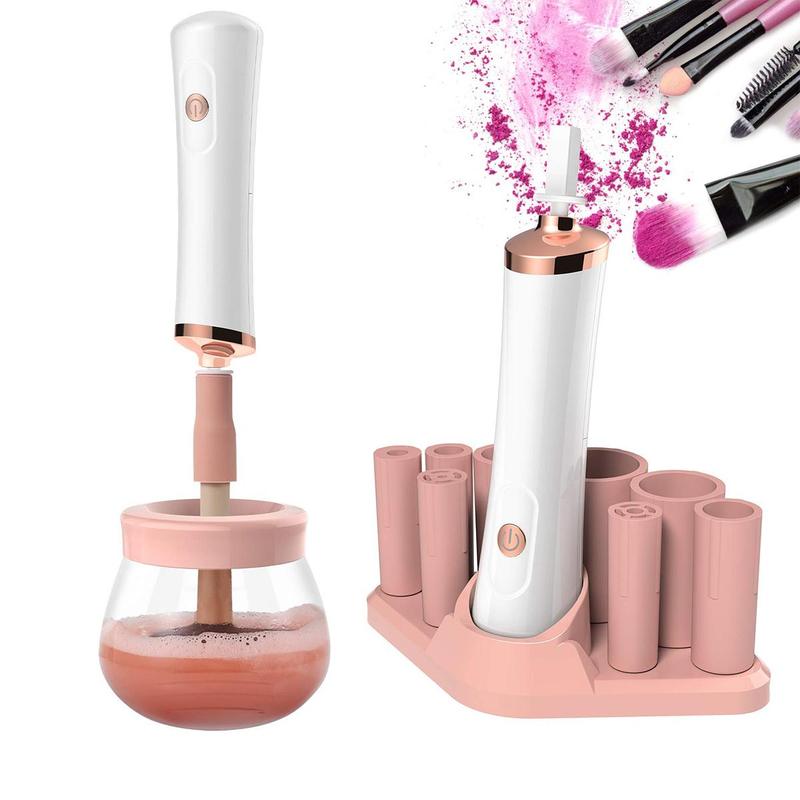 Electric Brush Cleaner Machine, Battery Required Makeup Brush Cleaner Dryer without Batteries, Automatic Brush Cleaner, Makeup Brush Tools, Cosmetic Cleansing Tool, Back to School