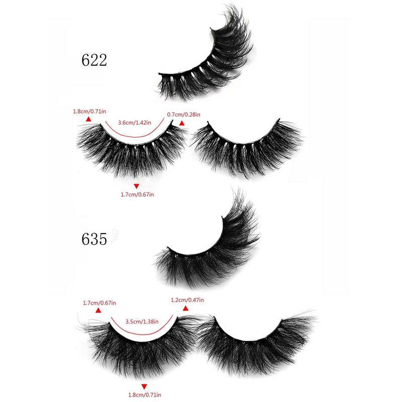 2 Styles Fluffy False Eyelashes, 12 Pairs Natural Curling Eye Makeup Strip Lashes of 2 Styles, Volumized False Eyelashes for Women and Girls Eye Makeup Enhancement