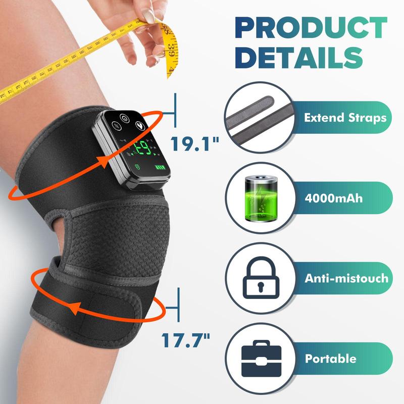 Heating Knee Massager, Knee Shoulder Elbow 3-in-1 Heating Vibration Massagers, Body Care Wireless Hot Compress Massager for Muscle, Birthday Gifts, Gift For Halloween & Christmas & Fall Comfort Adjustable