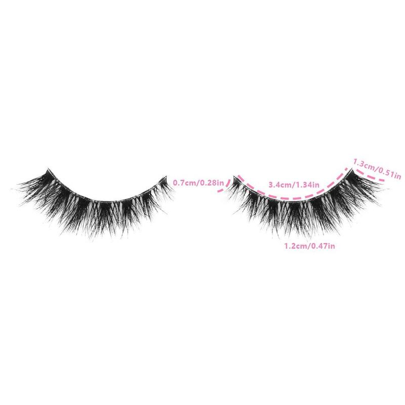 Natural False Eyelashes, 4 Pairs Long Fluffy D Curl False Eyelashes, Curling Wispy Cat Eye Faux Cluster Lashes Strip Lashes, Volumizing Faux Eye Lashes, Eyelashes Extensions, Makeup Products, Christmas, Christmas Gift