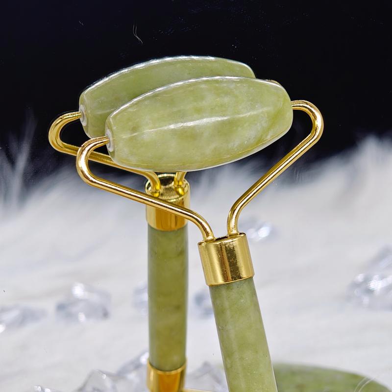 2pcs Natural Jade Stone Scraper, Massager Set, Multifunctional Massage Roller With Face Scraping Tablet