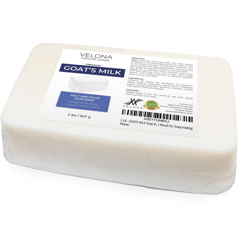 2 LB - Goats MILK Soap Base by Velona | SLS SLES free | Melt and Pour | Natural Bars For The Best Result for Soap-making