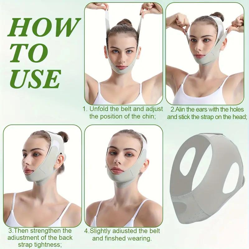 [The Latest Version] V-FaceBandages, Reusable Chin and CheekMassage Bands for Women, Skincareand Beauty Tools, Facial MassageBands to Enhance V-Line Contour,Shape and Tighten Skin, and FnhanceFacial Contour Comfort