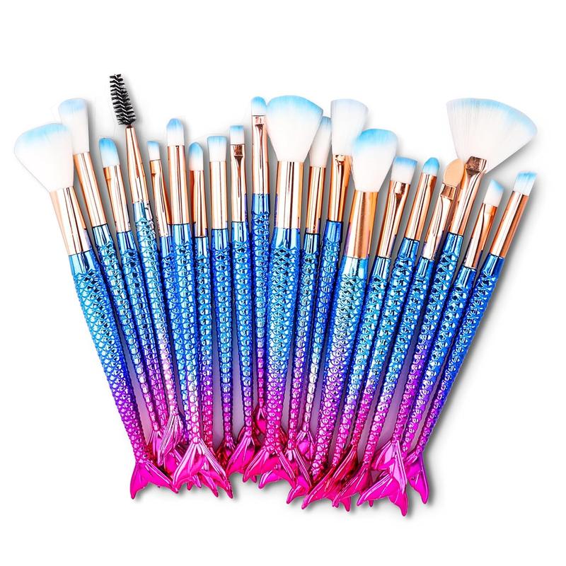 Cute Stuff for Tween & Teen Girls, 20 count Frozen Princess Makeup Brushes Sets for Girls, Teen Girl Gifts Trendy Stuff Christmas Gift Ideas Stocking Stuffers for Girls  Make Up Tool Set