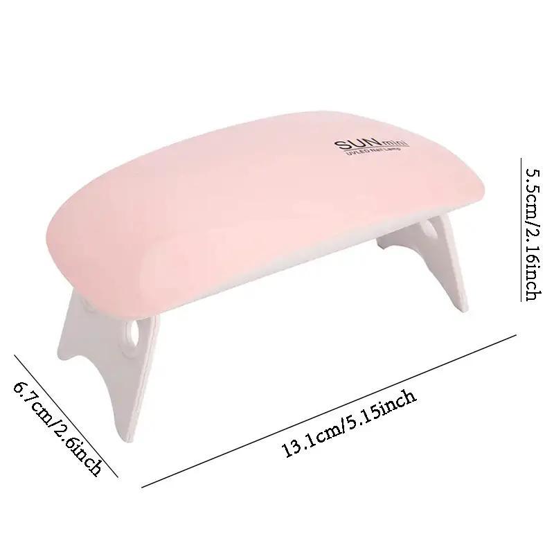 Portable Mini UV LED Nail Lamp, Mouse Shaped Pocket Size Nail Dryer with USB Cable, Nail Art Tool for Home & Travel