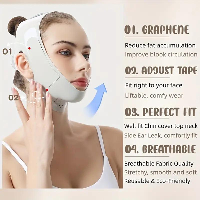 [The Latest Version] V-FaceBandages, Reusable Chin and CheekMassage Bands for Women, Skincareand Beauty Tools, Facial MassageBands to Enhance V-Line Contour,Shape and Tighten Skin, and FnhanceFacial Contour Comfort