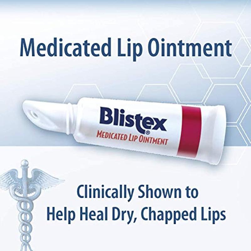 Blistex Medicated Ointment Lip Balm Stick, Relieving, moisturizing, and soothing for lip irritation Cold Sores, 0.21 Ounce (Pack Of 4)