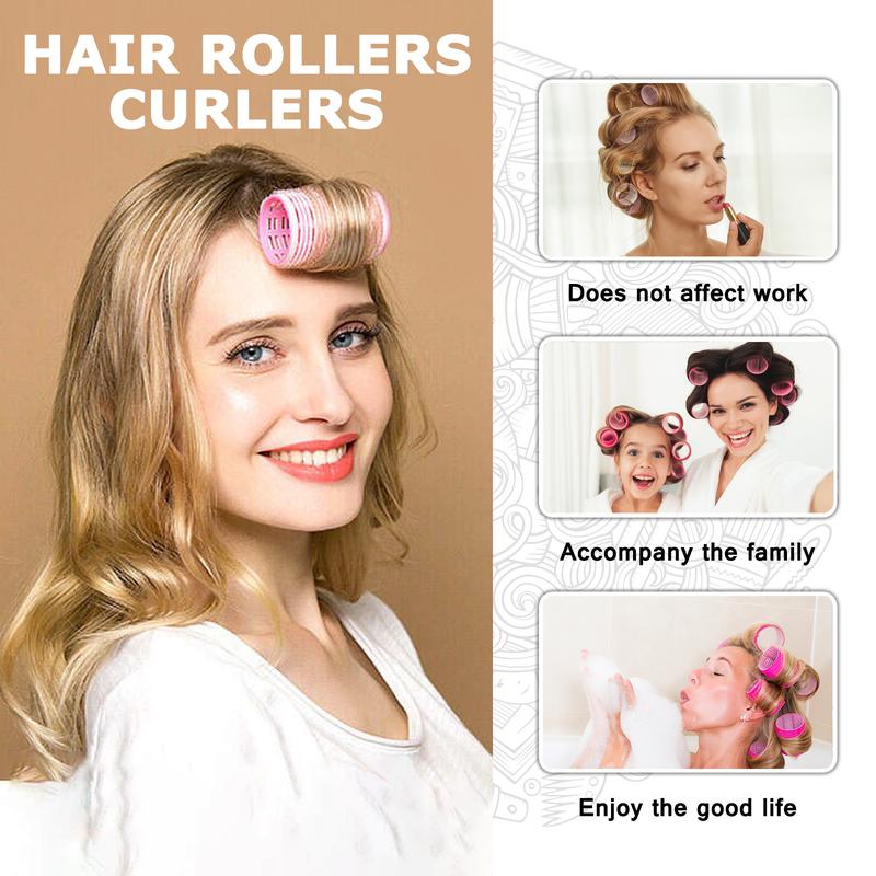 Haircare Hair Roller Sets,Self Grip 59 pcs,Salon Hair Dressing Curlers,DIY Hair Styles,Heatless Hair Curlers, Lazy hair curle,Hair rollers with clips,Sungenol 4 size