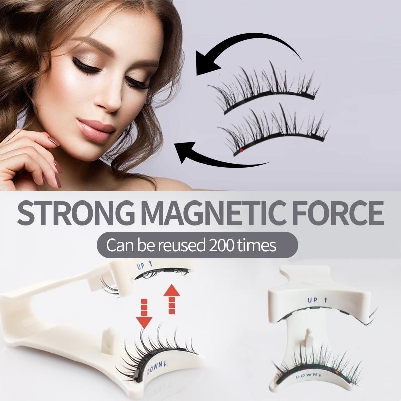 Magnetic Eyelashes, 1 Pair Natural Style Reusable False Eyelashes, Simple and Fast Eyelashes, Eye Makeup Product for Women & Girls, Christmas Gift