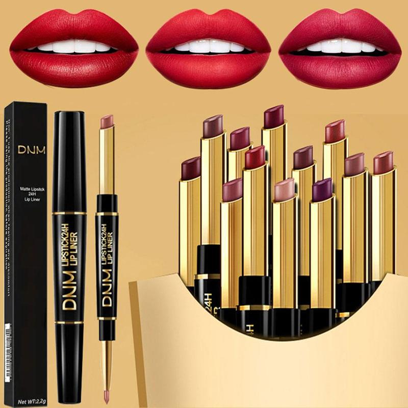 Double-ended Lipstick, 1 Count Long Lasting Lip Liner, High Pigmented Waterproof Lipstick