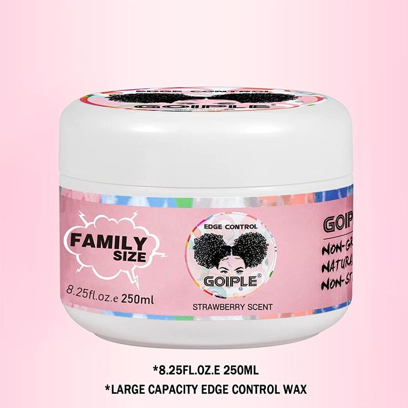 Edge Control Wax for Women - Strong Hold, Non-Greasy, No Flaking or White Residue, Smooths Edges for Black Hair(Strawberry Scent)