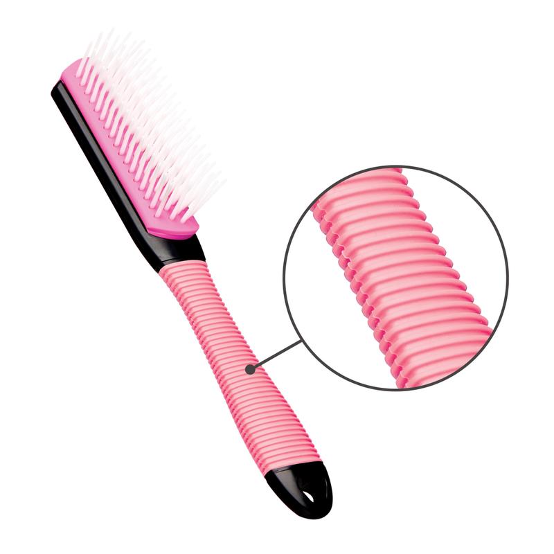 KISS Colors & Care Mini Non-Slip Soft Bristle Detangling Brush - Pink