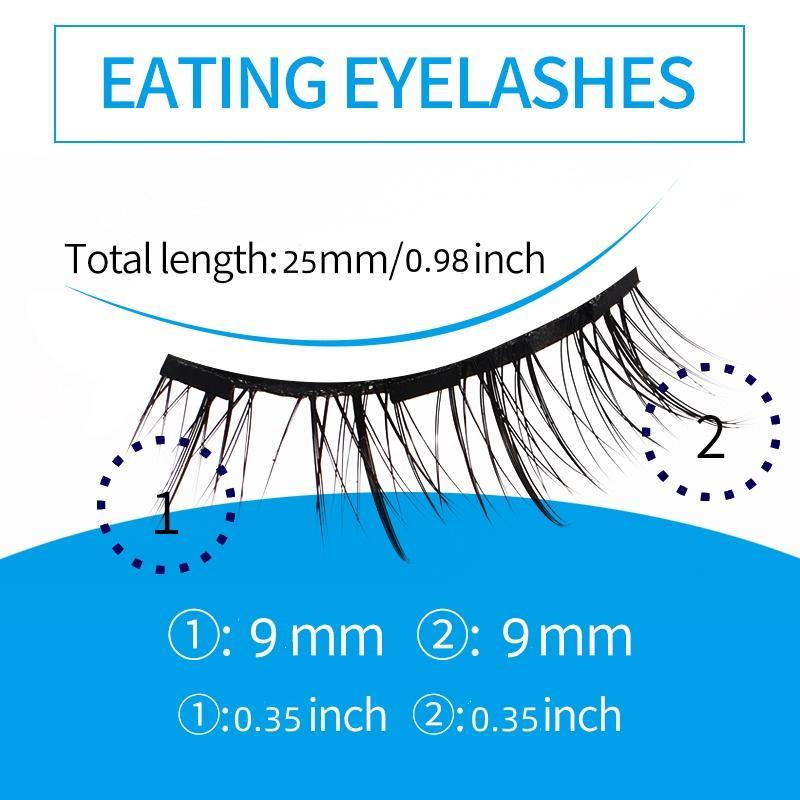 Magnetic Eyelashes, 1 Pair Natural Style Reusable False Eyelashes, Simple and Fast Eyelashes, Eye Makeup Product for Women & Girls, Christmas Gift