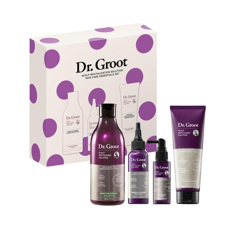 Dr. Groot Scalp Revitalizing Solution Hair Care Essentials Set - Biotin, Rosemary, Scalp Nourishing Ingredients for Fuller Hair Conditioner Haircare