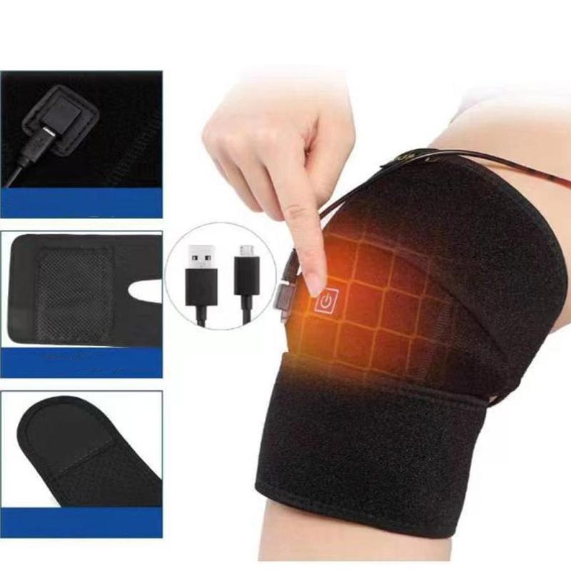 USB Rechargeable Heated Knee Massager, Massage & Heating Pad for Knee & Legs, Warm Leg Massager for Women & Men, Christmas Gift