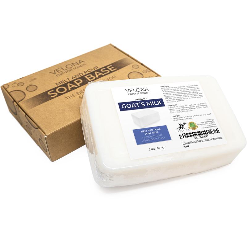 2 LB - Goats MILK Soap Base by Velona | SLS SLES free | Melt and Pour | Natural Bars For The Best Result for Soap-making