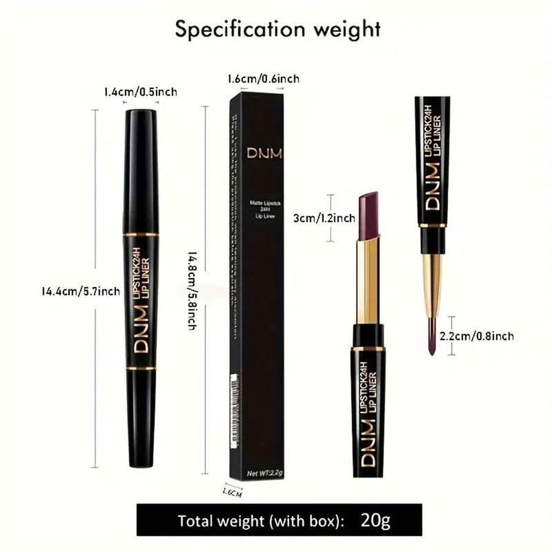 Double-ended Lipstick, 1 Count Long Lasting Lip Liner, High Pigmented Waterproof Lipstick