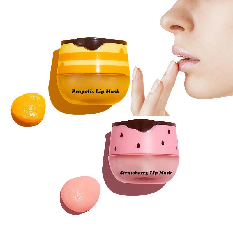 Lip Balm Honey Pot,Fruity Lip Masks & Moisturizing Propolis Sleeping Lip Mask,Lip Balm Honey Pot