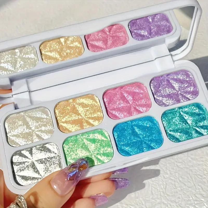 Glitter Eyeshadow Palette, 1 Box Shimmering Eye Shadow Makeup Palette, High Pigmented Blendable Eyeshadow Powder, Long Lasting Shimmering Eye Shadow Makeup Products for All Styles and Occasions