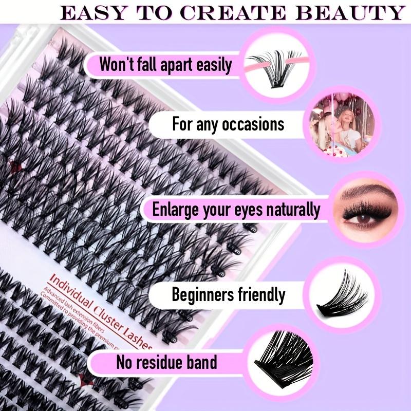 480pcs Lash Extension Kit DIY Lash Clusters Eyelash Extension Kit, 9-16mm Mix 30D 40D Curl Individual Lashes Kit With Lash Bond And Seal Lash Tweezers For Self Use (30D&40D-0.07D-9-16MIX KIT)