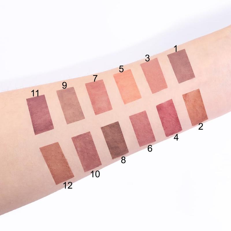 12 Pcs Natural Nude Brown Beige Colors Lip Liner Lipstick Pencils Set for Daily Makeup,Easy to Apply & Remove,Waterproof (set08) Cosmetic Lipliner Matte Eyeliner