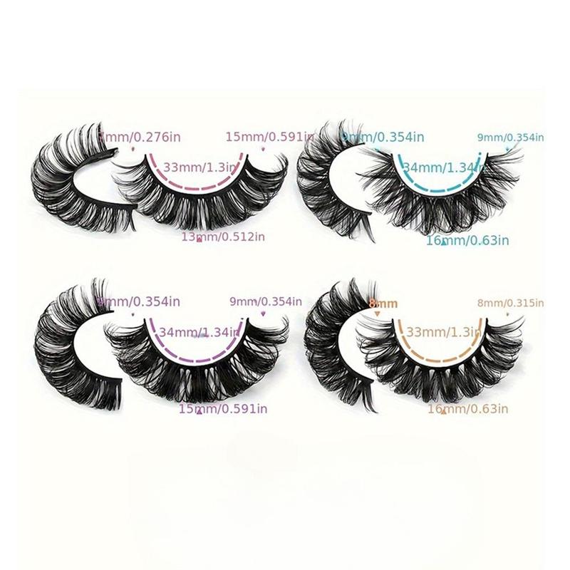 Fluffy False Eyelashes, 20 Pairs Natural Look Eyelash Extensions, Self Grafting Curl Eyelashes, Eye Makeup Enhancement False Eyelashes for Women & Girls, Christmas Gift