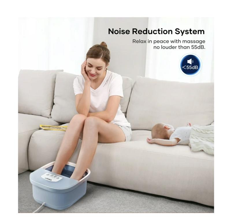 Naipo Foot Spa Bath Massager with Fast Heating, Rich Bubble, Vibration, Rollers, Lower Noise - Blue