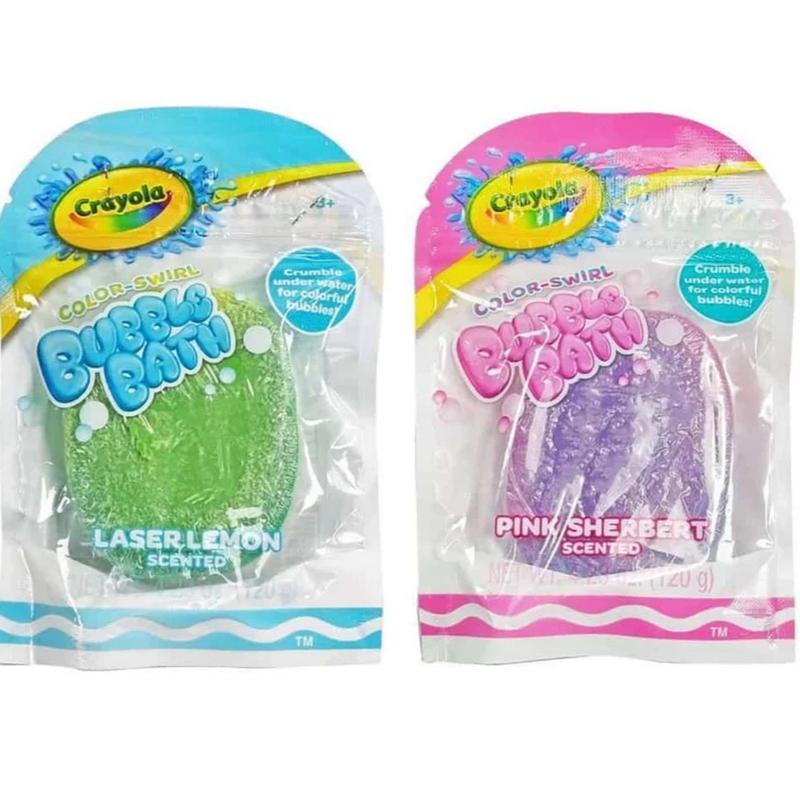 Crayola Bubble Burst Bars - Laser Lemon & Pink Sherbert Magic, Bubble Bath Bars soap Body Care Pack, Stocking Stuffer